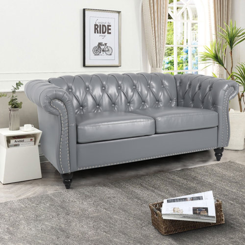 Canora Grey 62'' Faux Leather Loveseat & Reviews Wayfair